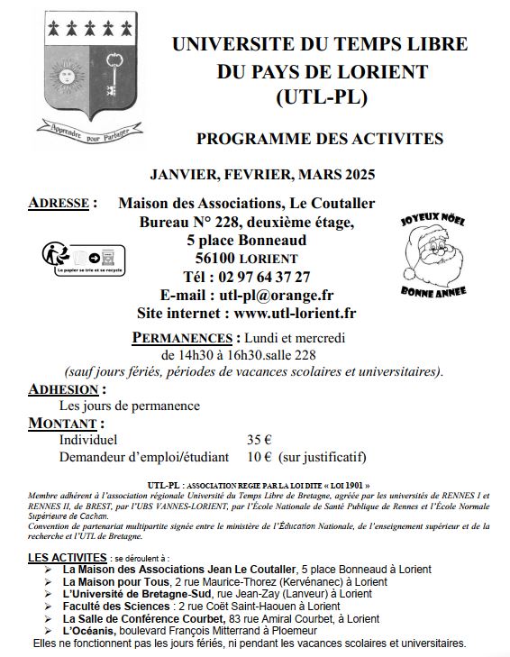 Le bulletin  et le planning du 2eme trimestre 2024-2025